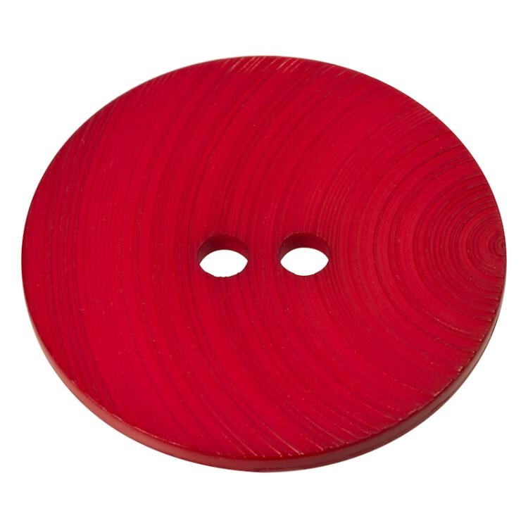 Kunststoffknopf in Rot mit Kreisschliff auf der Vorderseite  54mm