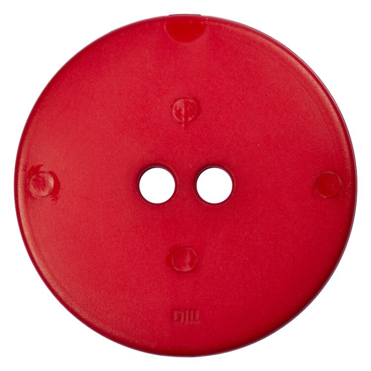 Kunststoffknopf in Rot mit Kreisschliff auf der Vorderseite  54mm