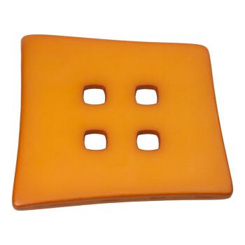 Quadratischer Kunststoffknopf in Orange mit quadratischen...