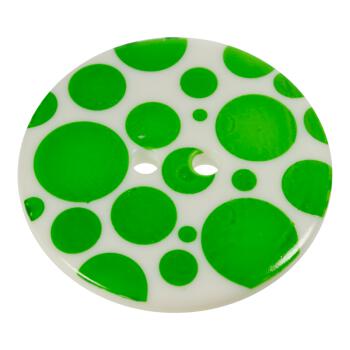 Kunststoffknopf mit vielen Kreisen in Grün