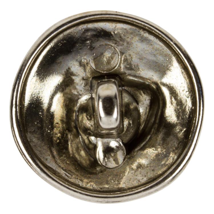 Metallknopf in Silber mit einem Steinchen 25mm