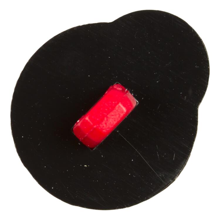 Kinderknopf - Marienkäfer schwarz rot aus Kunststoff 15mm