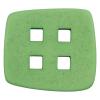 Quadratischer Knopf in Grün mit quadratischen Löchern