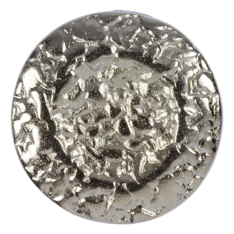 Metallknopf mit strukturierter Oberfläche in Silber 28mm