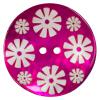 Perlmuttknopf rosa lackiert mit Retro-Blumen
