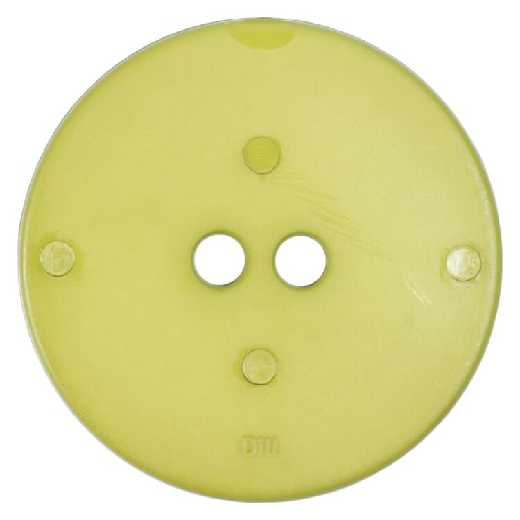 Kunststoffknopf in Grün mit Kreisschliff auf der Vorderseite