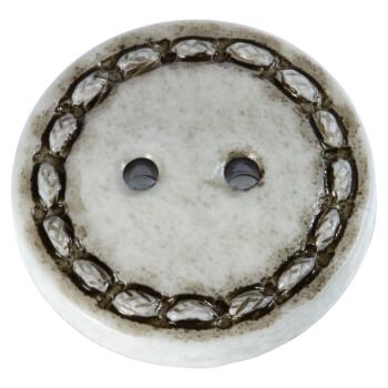 Kunststoffknopf im Look eines Lederknopfes in Grau