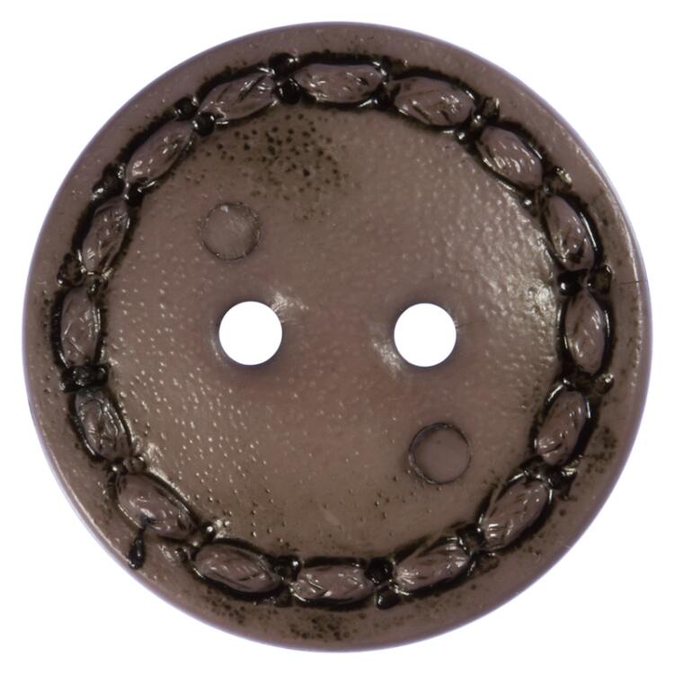 Kunststoffknopf im Look eines Lederknopfes in Lila 23mm