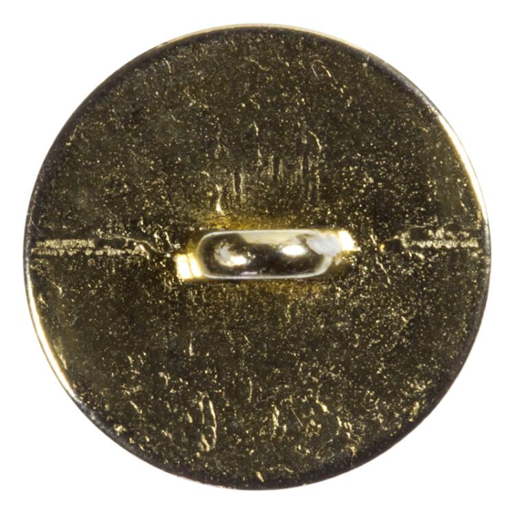 Kristallknopf in transparent Braun mit Gold-Metallfassung 15mm