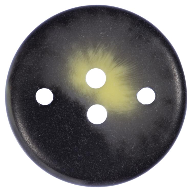 Kunststoffknopf in Dunkelgrau-Gelb mit unterschiedlichen Lochabständen 18mm