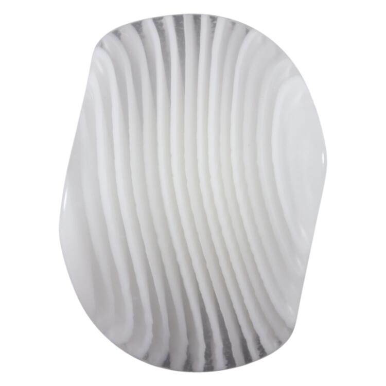 Kunstoffknebel in modernem Design in Weiß mit Streifen 36mm