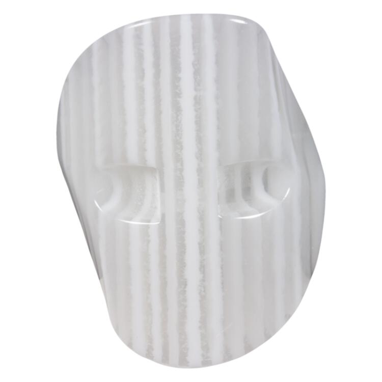 Kunstoffknebel in modernem Design in Weiß mit Streifen 36mm