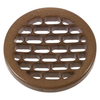 Kunststoffknopf mit vielen ovalen Löchern in Braun