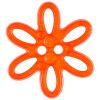 Kunstoffknopf in Form einer Blume in Orange