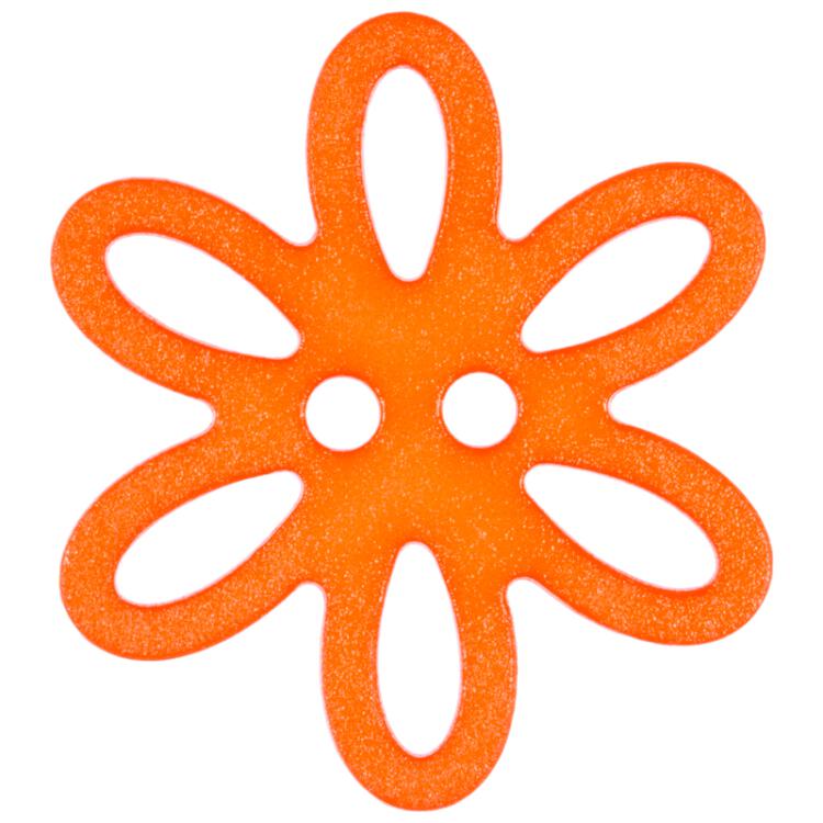 Kunstoffknopf in Form einer Blume in Orange 28mm