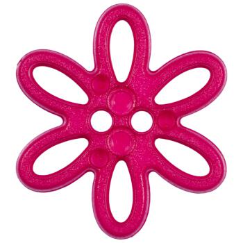 Kunstoffknopf in Form einer Blume in Pink