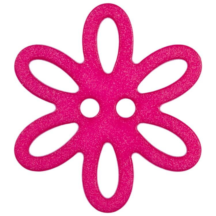 Kunstoffknopf in Form einer Blume in Pink 20mm