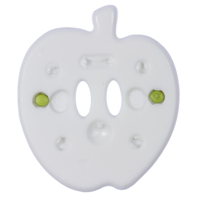 Kinderknopf - Apfel zweiteilig in Grün-Weiß