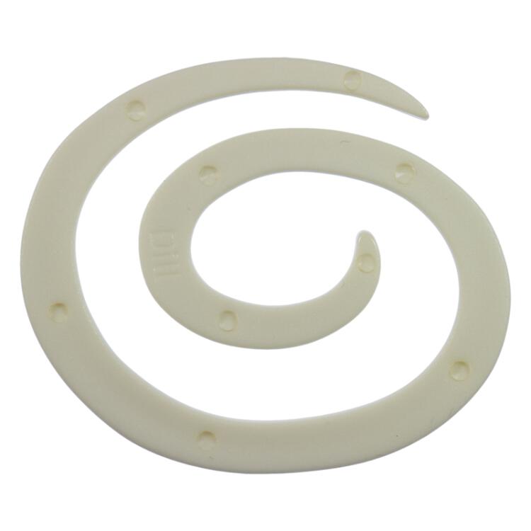 Zierteil-Verschluss aus Kunststoff Spirale in Weiß 51mm