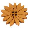Kinderknopf - Blume aus echtem Holz in Gelb-Braun