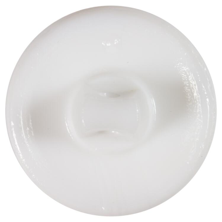Glasknopf in Weiß mit Noppen auf der Vorderseite mit Regenbogenschimmer 18mm