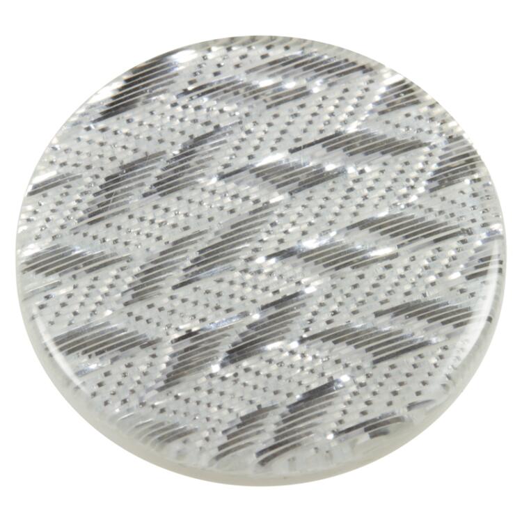 Kunstoffknopf mit einem Ziermotiv in Silber 25mm