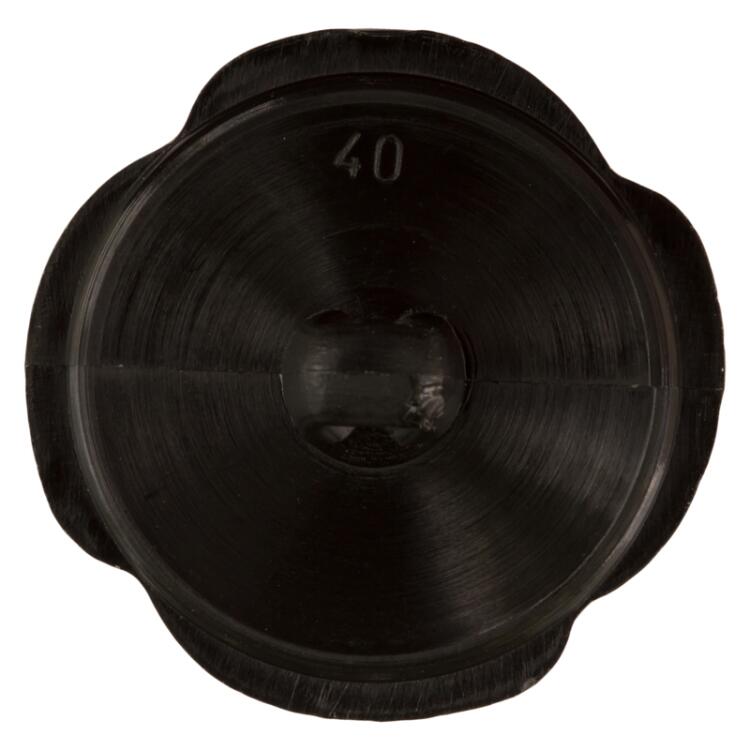Kunststoffknopf in Schwarz mit Ziermuster auf Vorderseite 23mm