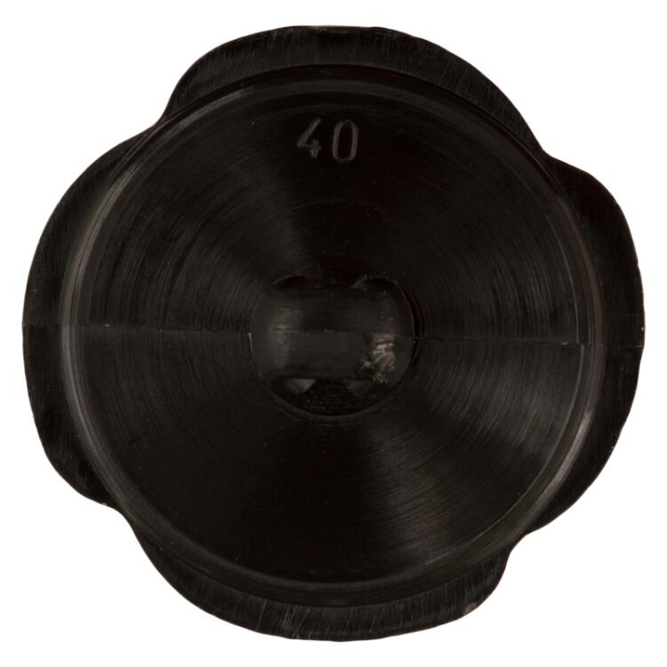 Kunststoffknopf in Schwarz mit Ziermuster auf Vorderseite 28mm