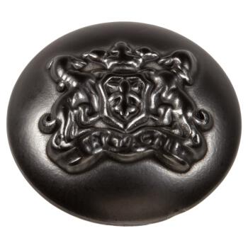 Metallknopf in Titangrau mit Wappen