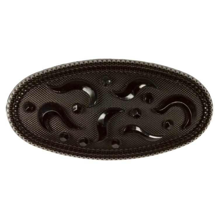 Kunststoffknebel in Schwarz mit Ziermuster auf Vorderseite 41mm