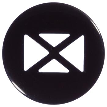 Kunststoffknopf in Schwarz mit dreieckigen Löchern