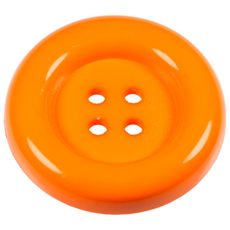 Karnevalsknopf aus Kunststoff in Orange 38mm