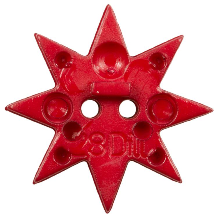 Weihnachtsknopf - roter Weihnachtsstern 20mm