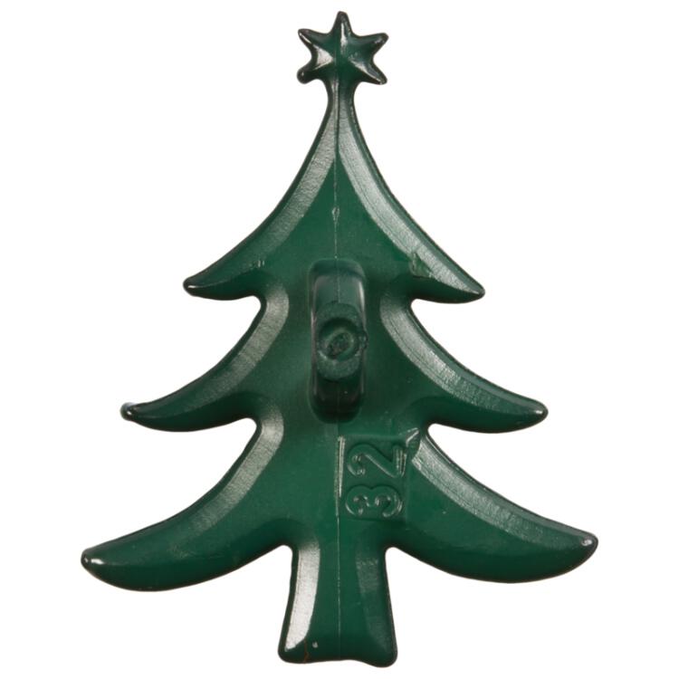 Weihnachtsknopf - Weihnachtsbaum in Grün mit einem Stern in Gold