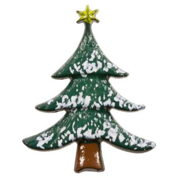 Weihnachtsknopf - Weihnachtsbaum in Grün mit einem...