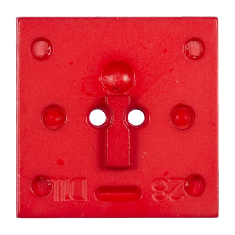 Weihnachtsknopf - quadratischer Knopf in Rot mit Cookies-Säckchen 25mm