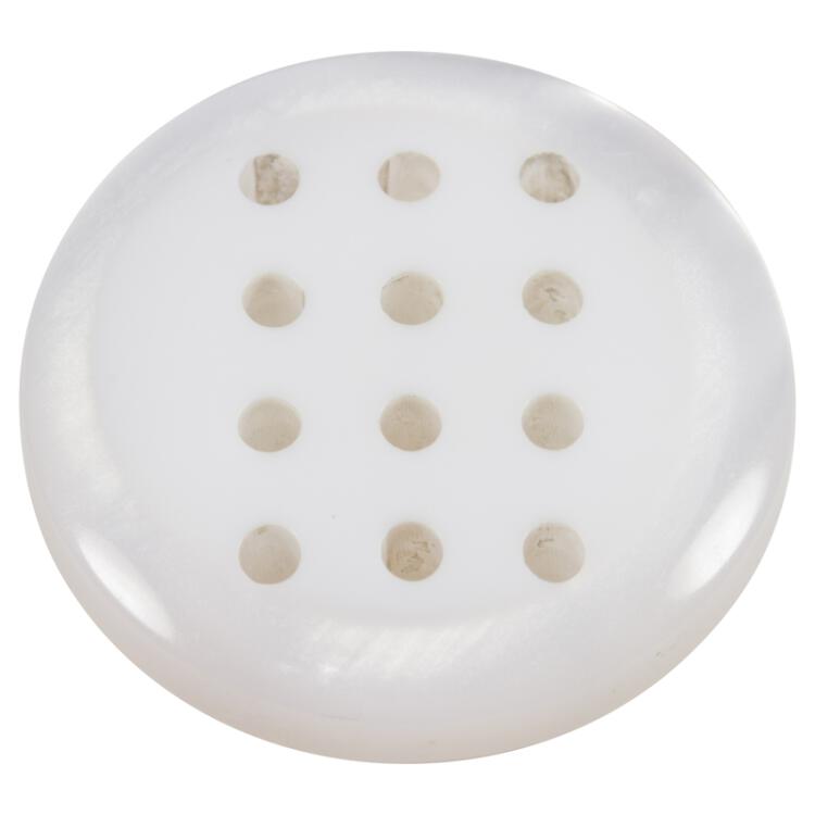 Weißer Kunststoffknopf mit zwölf Löchern für freie Gestaltung
