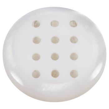 Weißer Kunststoffknopf mit zwölf Löchern für freie Gestaltung