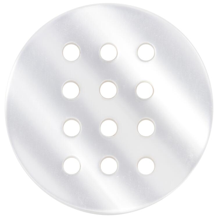 Weißer Kunststoffknopf mit zwölf Löchern für freie Gestaltung 23mm