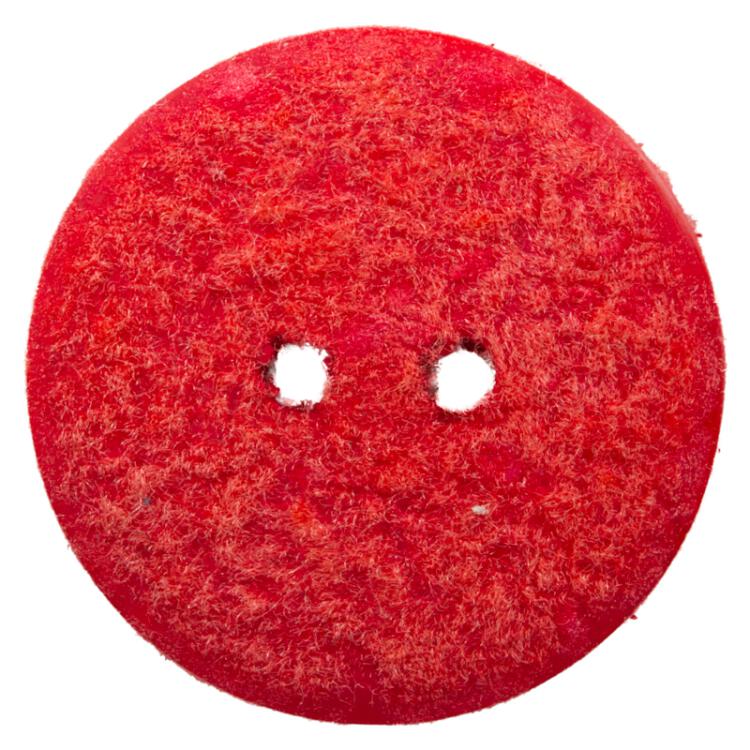 Knopf aus Zellulose rot gefärbt mit Blumenmotiv