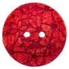Knopf aus Zellulose rot gefärbt mit Blumenmotiv