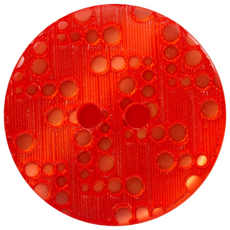 Kunststoffknopf in Rot mit eingraviertem Kreisenmotiv 12mm