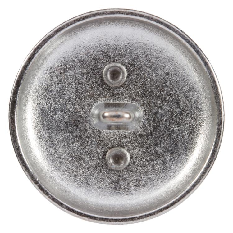Silberner Metallknopf mit Wappen-Einsatz in Grau 15mm