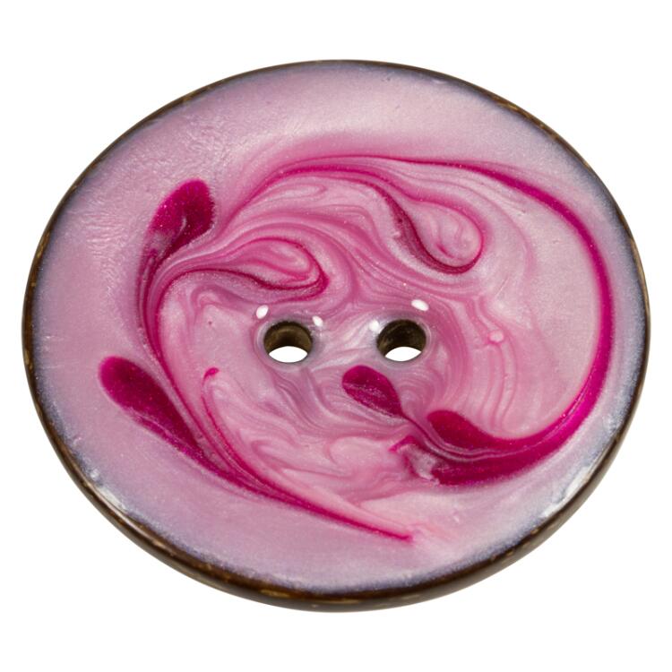 Kokosnussknopf mit Farbschicht in Rosa 50mm