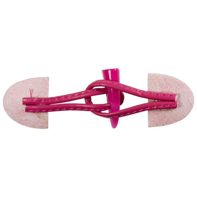 Dufflecoat Verschluss für Kinder aus Lederimitat in Rosa mit Kunststoffknebel