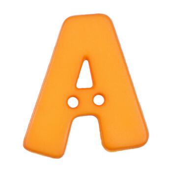 Buchstabenknopf "A", orange, 18mm