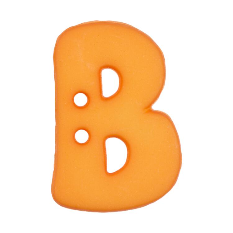 Buchstabenknopf B, orange, 18mm