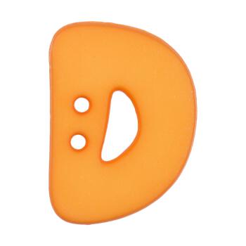 Buchstabenknopf "D", orange, 18mm