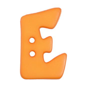 Buchstabenknopf "E", orange, 18mm