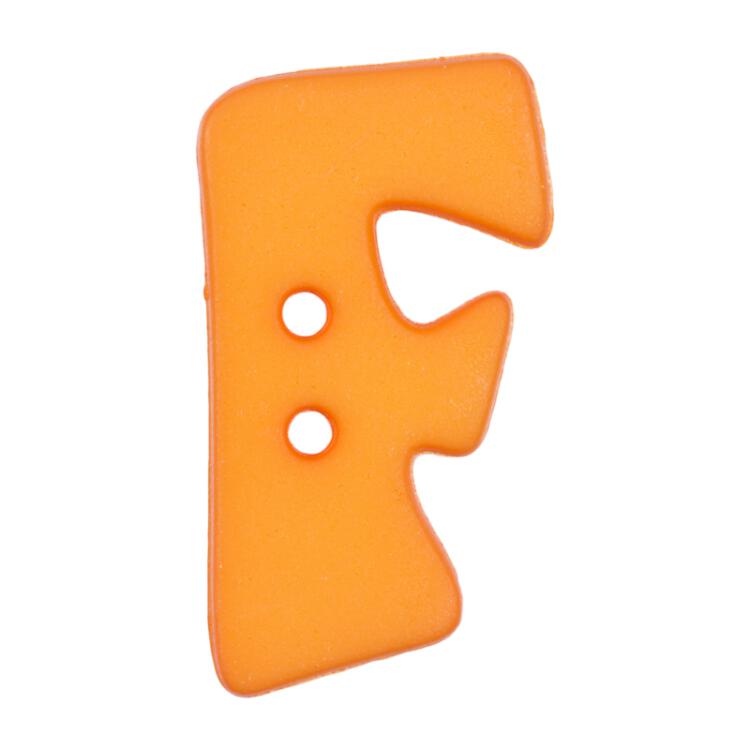 Buchstabenknopf F, orange, 18mm